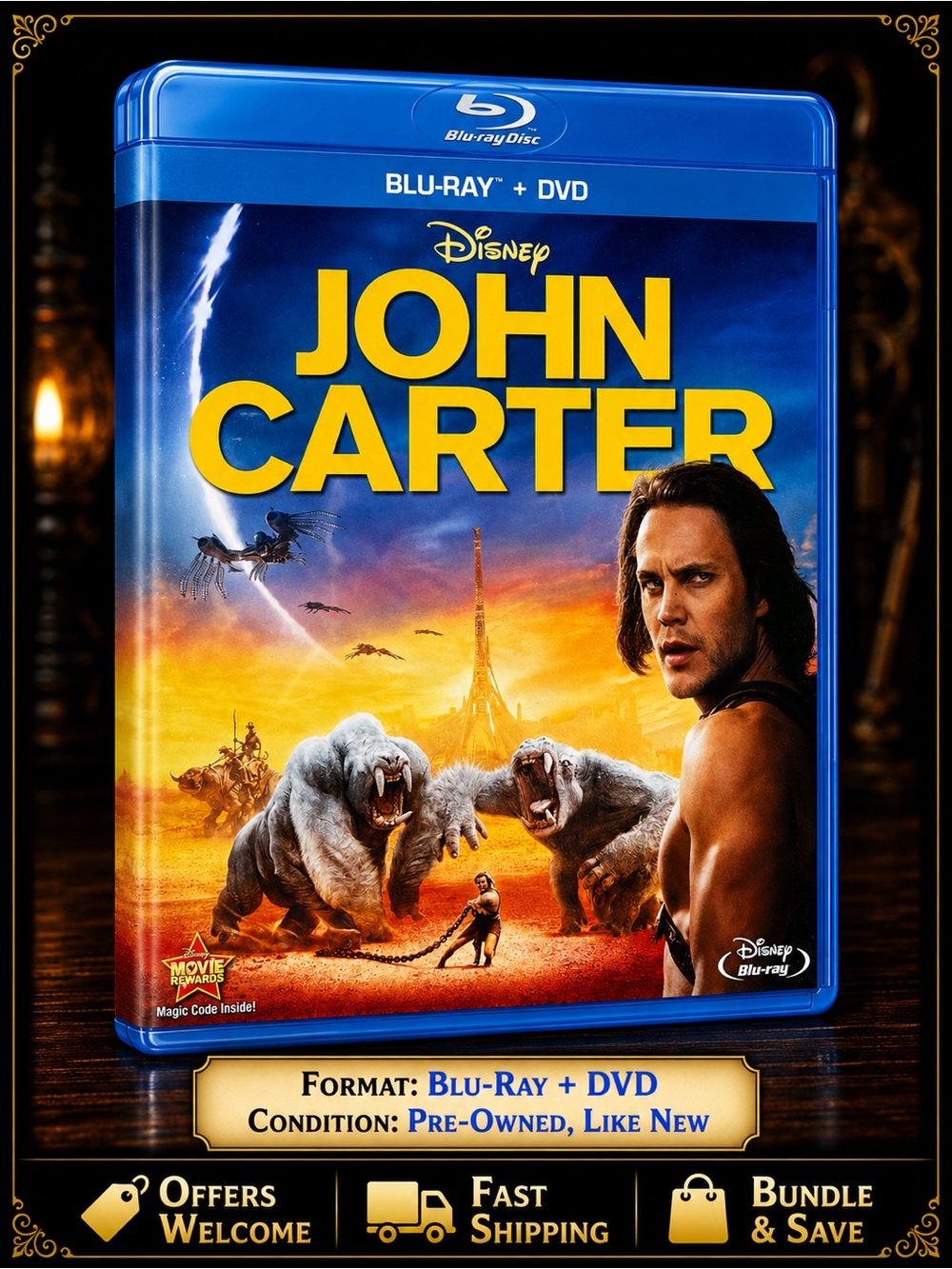 Disney John Carter Blu-ray DVD Sci-Fi Epic